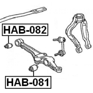 Silentbloc de bras de suspension inférieur avant FEBEST HAB-081 pour HONDA, ACURA 51810-S1A-E01 FEBEST
