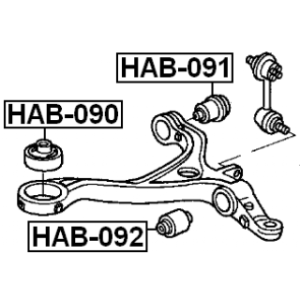 Silentbloc de bras de suspension inférieur avant FEBEST HAB-091 pour HONDA, ACURA 51350-TA0-A00 FEBEST