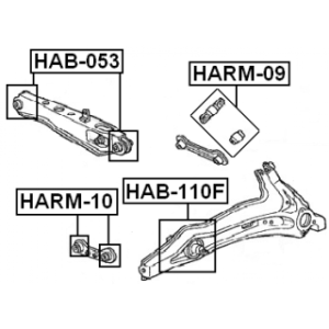 Bague de bras arrière renforcée FEBEST HAB-110F pour HONDA 52370-S04-000 FEBEST
