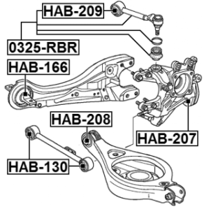 Bague de fusée arrière FEBEST HAB-207 pour HYUNDAI, KIA, HONDA 52210-SHJ-A00 FEBEST