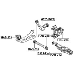 Support de bras oscillant FEBEST HAB-242 pour HONDA FEBEST