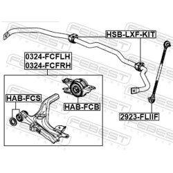 Support de bras oscillant FEBEST HAB-FCS pour HONDA, MAZDA FEBEST