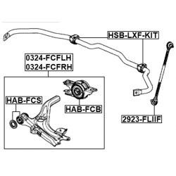 Support de bras oscillant FEBEST HAB-FCS pour HONDA, MAZDA FEBEST