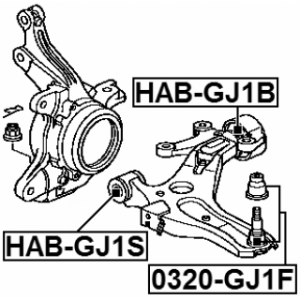 Silentbloc de bras de suspension avant FEBEST HAB-GJ1S pour HONDA AIRWAVE FEBEST