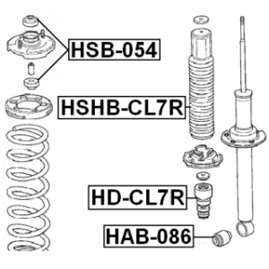 Butée de compression d'amortisseur arrière FEBEST HD-CL7R pour HONDA, ACURA ACCORD, TSX FEBEST