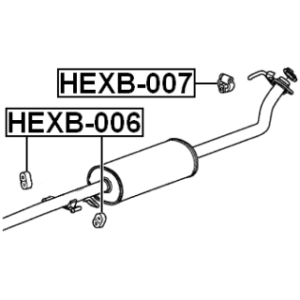 Support de tuyau d'échappement FEBEST HEXB-007 pour HONDA, ACURA 18215-SMG-E11 FEBEST