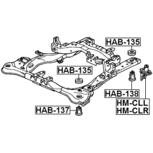 Support de berceau arrière droit FEBEST HM-CLR pour HONDA, ACURA 50280-SDA-A01 FEBEST