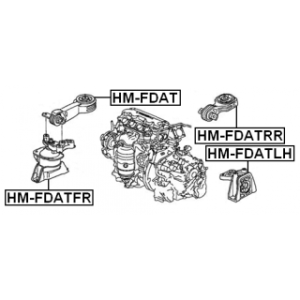 Support moteur arrière FEBEST HM-FDATRR pour HONDA, ACURA CIVIC, RDX FEBEST