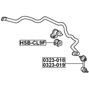 Silentbloc de barre stabilisatrice avant FEBEST HSB-CL9F pour HONDA, ACURA ACCORD, TSX FEBEST