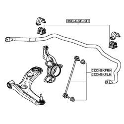 Kit de montage de barre stabilisatrice FEBEST HSB-GKF pour HONDA FIT FEBEST