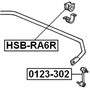 Bague de barre stabilisatrice arrière FEBEST HSB-RA6R pour HONDA SHUTTLE, ODYSSEY FEBEST