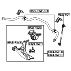 Kit de fixation de barre stabilisatrice FEBEST HSB-RWF pour HONDA CR-V FEBEST
