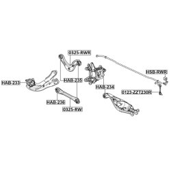 Support de barre stabilisatrice FEBEST HSB-RWR pour HONDA CR-V OE 52300-TLA-A51 FEBEST