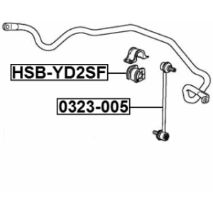 Silentbloc de barre stabilisatrice avant FEBEST HSB-YD2SF pour HONDA, ACURA 51306-SHJ-A61 FEBEST