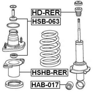 Rear Shock Absorber Boot FEBEST HSHB-RER OE Ref 52687-SWA-A01 FEBEST
