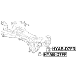 Silentbloc d'essieu FEBEST HYAB-D7FR pour HYUNDAI, KIA 62405-D7550 FEBEST