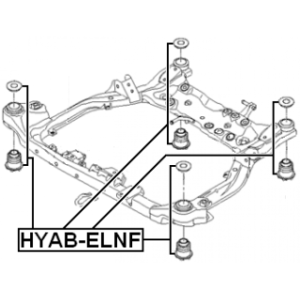 Silentbloc de berceau moteur FEBEST HYAB-ELNF pour HYUNDAI, KIA 62405-1H000 FEBEST