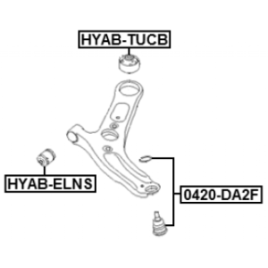Silentbloc de bras de suspension inférieur avant FEBEST HYAB-ELNS pour HYUNDAI, KIA 54500-3X000 FEBEST