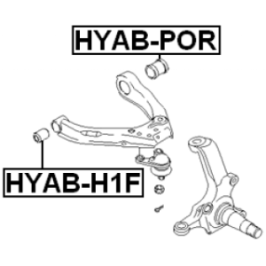 Silentbloc de bras de suspension avant FEBEST HYAB-H1F pour HYUNDAI, MITSUBISHI H-1, SHOGUN FEBEST