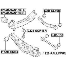Support de bras de suspension arrière FEBEST HYAB-SAN18RLH pour HYUNDAI et plus encore... FEBEST