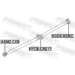 Palier central d'arbre de transmission FEBEST HYCB-CRE17 pour HYUNDAI CANTUS, FEBEST