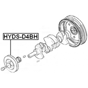 Poulie de vilebrequin FEBEST HYDS-D4BH pour HYUNDAI, KIA 23124-42020 FEBEST