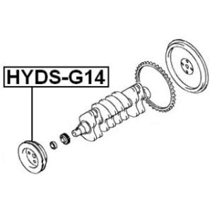 Poulie de vilebrequin FEBEST HYDS-G14 pour HYUNDAI, KIA 23124-26010 FEBEST