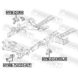 Support moteur FEBEST HYM-D34WDLH pour HYUNDAI ix35, TUCSON FEBEST