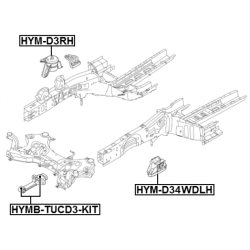Support moteur FEBEST HYM-D34WDLH pour HYUNDAI ix35, TUCSON FEBEST