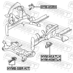 Support moteur FEBEST HYM-H5RH pour HYUNDAI, KIA ACCENT, RIO FEBEST