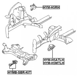 Support moteur FEBEST HYM-H5RH pour HYUNDAI, KIA ACCENT, RIO FEBEST