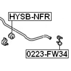 Silentbloc de barre stabilisatrice arrière FEBEST HYSB-NFR pour HYUNDAI, KIA 55513-3K100 FEBEST