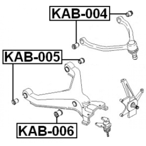 Silentbloc de bras de suspension inférieur avant FEBEST KAB-006 pour KIA 0K01134840 FEBEST