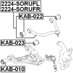 Silentbloc de bras de suspension inférieur avant FEBEST KAB-023 pour KIA SORENTO FEBEST