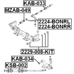 Silentbloc de bras de suspension inférieur avant FEBEST KAB-034 pour KIA 54510-4E000 FEBEST