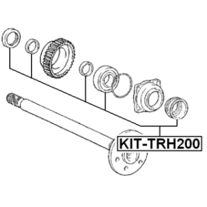 Kit de réparation FEBEST, arbre d'essieu arrière à roulement à billes KIT-TRH200 pour TOYOTA FEBEST