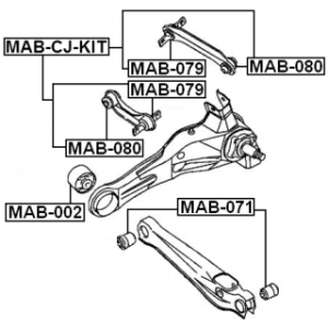 Bague de biellette arrière FEBEST MAB-079 pour MITSUBISHI, VOLVO MB809220 FEBEST