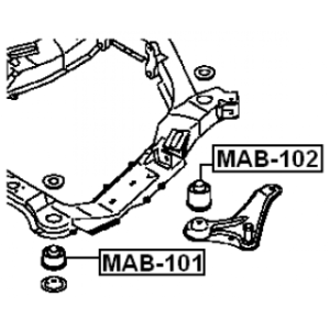 Silentbloc arrière de berceau moteur FEBEST MAB-102 pour MITSUBISHI SPACE FEBEST
