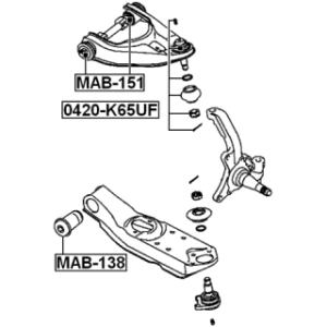 Silentbloc de bras de suspension supérieur avant FEBEST MAB-151 pour MITSUBISHI L200 FEBEST