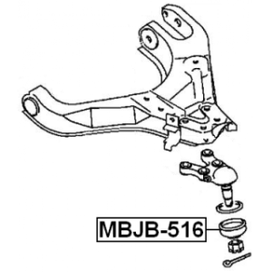 Soufflet de rotule de bras de suspension inférieur FEBEST MBJB-516 pour MITSUBISHI, HYUNDAI FEBEST