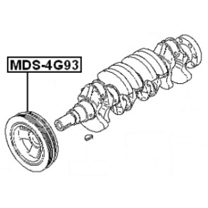 Poulie de vilebrequin FEBEST MDS-4G93 pour MITSUBISHI MD315454 FEBEST