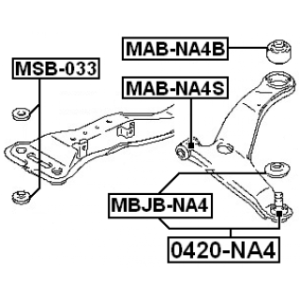 Bague de traverse avant moteur FEBEST MSB-033 pour MITSUBISHI et plus encore... FEBEST