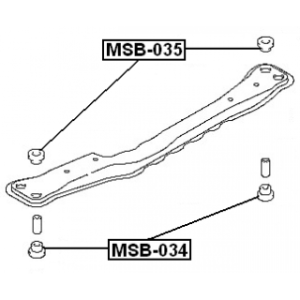 Silentbloc de traverse avant moteur FEBEST MSB-035 pour MITSUBISHI MR198875 FEBEST