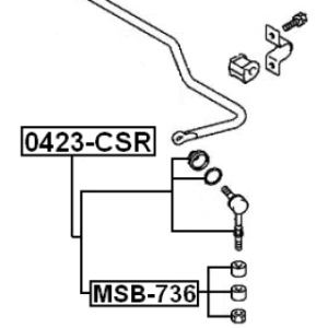 Kit de réparation de biellette de barre stabilisatrice FEBEST MSB-736 pour MITSUBISHI, NISSAN MR476595 FEBEST