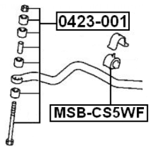 Silentbloc de barre stabilisatrice avant FEBEST MSB-CS5WF pour MITSUBISHI MR554095 FEBEST