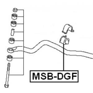 Silentbloc de barre stabilisatrice avant FEBEST MSB-DGF pour MITSUBISHI CARISMA, SPACE FEBEST