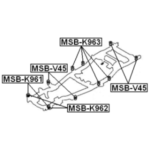 Coussinet de berceau FEBEST MSB-K963 pour MITSUBISHI MR313904 FEBEST