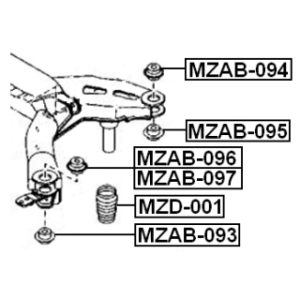 Bague de traverse arrière FEBEST MZAB-093 pour MAZDA 6 FEBEST
