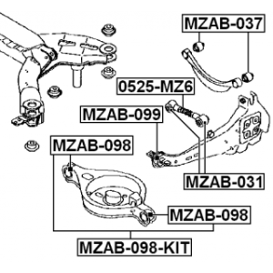 Kit de bagues de bras arrière FEBEST MZAB-098-KIT pour MAZDA 6 FEBEST