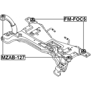 Silentbloc avant de berceau FEBEST MZAB-127 pour FORD, VOLVO, MAZDA 1254314 FEBEST